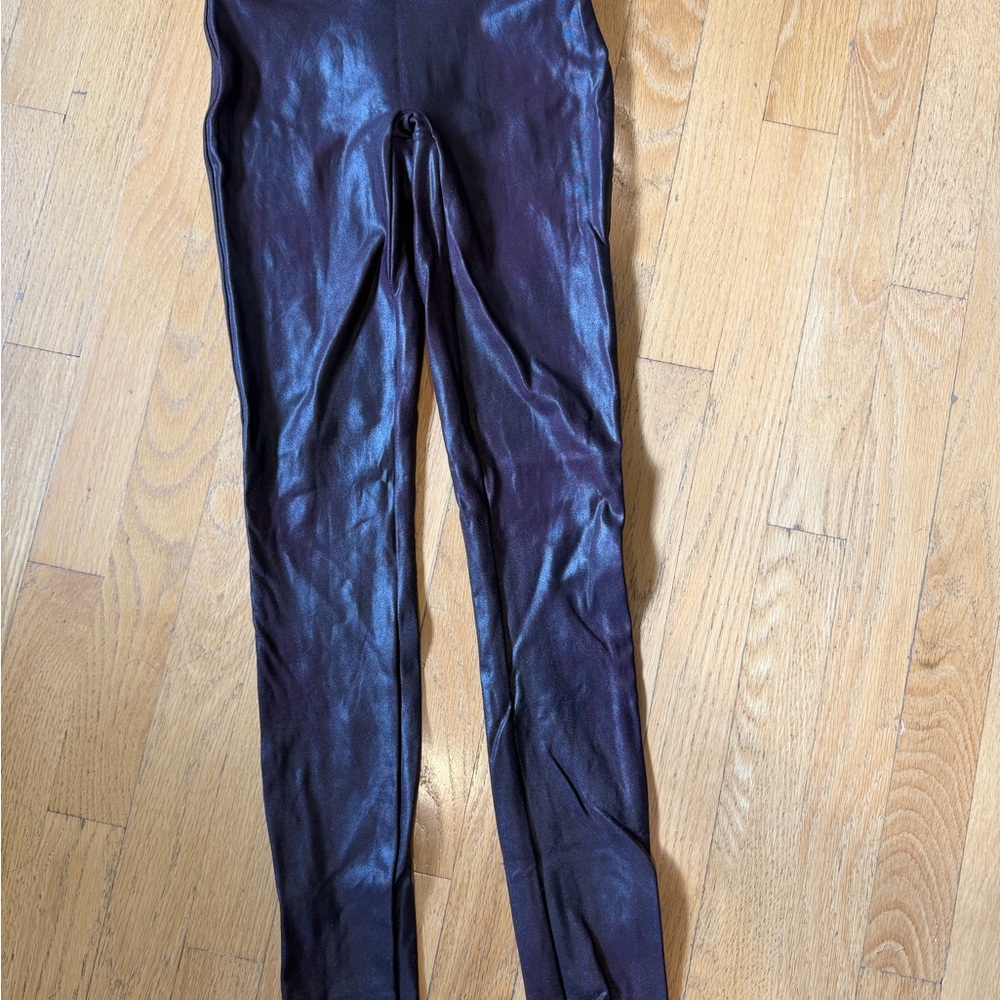 Shimmery Plum Faux Leather Leggings